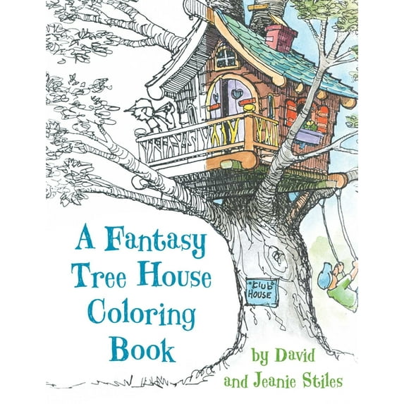 A Fantasy Tree House Coloring Book, (Paperback)
