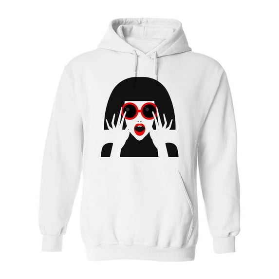 A Fashion Girl With Glasses Hoodie Women -Image by Shutterstock, Female 3X-Large