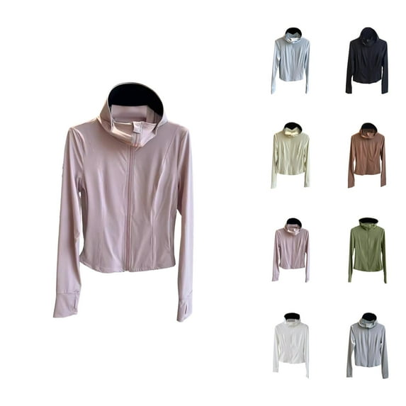 A Fashionable And Casual Solid Color Hooded Sun Protective Cardigan For Women Cardigan Sweaters for Women