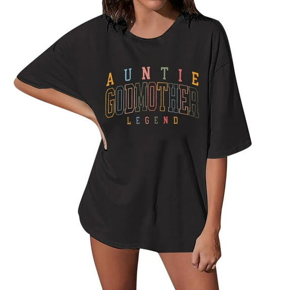 A Fashionable Casual And Loose Short Sleeved T Shirt With Letter Prints For Women