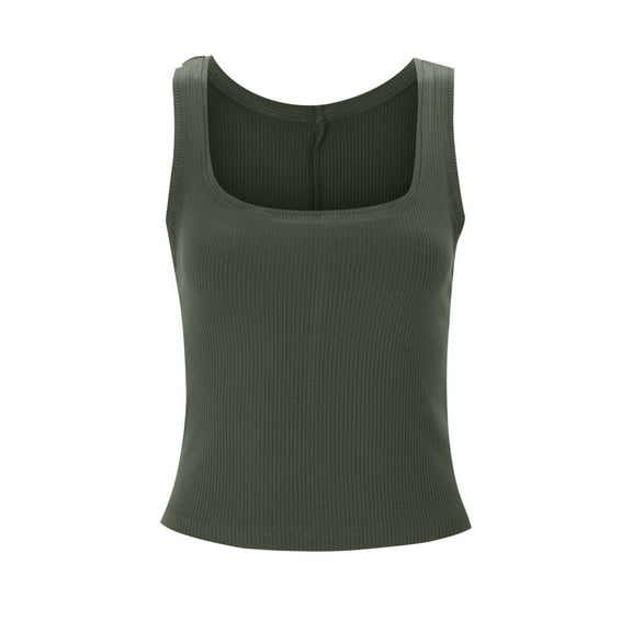 A Fashionable Casual And Top With A Solid Color Round Neck