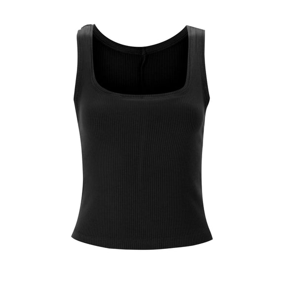 A Fashionable Casual And Top With A Solid Color Round Neck