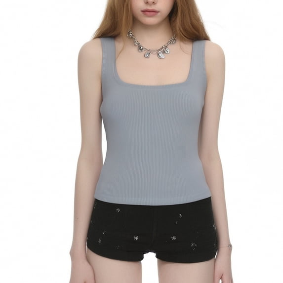 A Fashionable Casual and Top with A Solid Color Round Neck Tennis Top ...