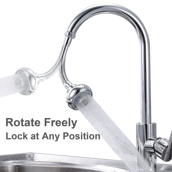 A Faucet Shaped 360° Swivel Kitchen Faucet Extender Anti Function Kitchen Faucet Sprayer Attachment Large Diameter Shower Head Water Saving 8 Inch