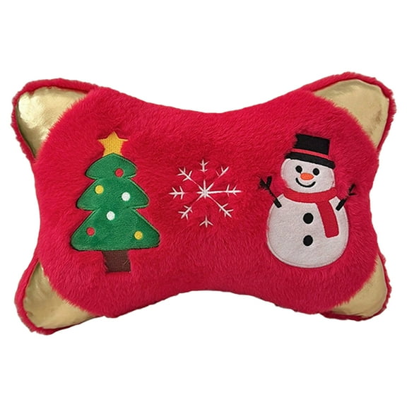 A Festive Holiday Pillow With Cartoon Design For Lumbar Support And Decorative Use