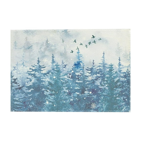 A Festive Placemat With Holiday Pattern, Wrinkle-Resistant And Easy Care For Kitchen And Dining Room 12X18In 0.066Lb