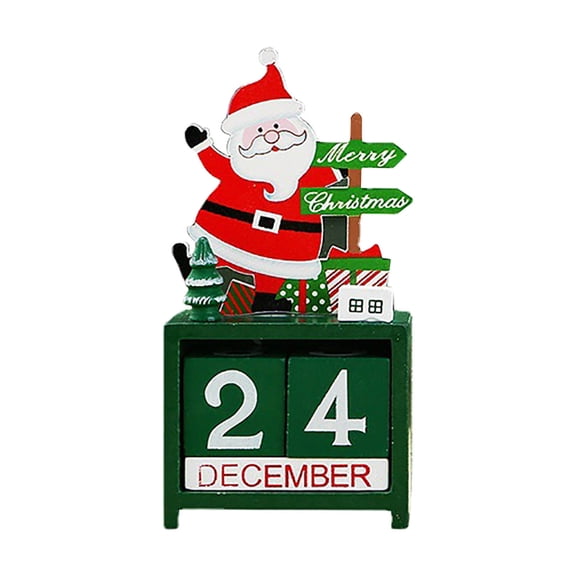 A Festive Wooden Christmas Countdown Calendar Desktop Ornament For Holiday Home Decor