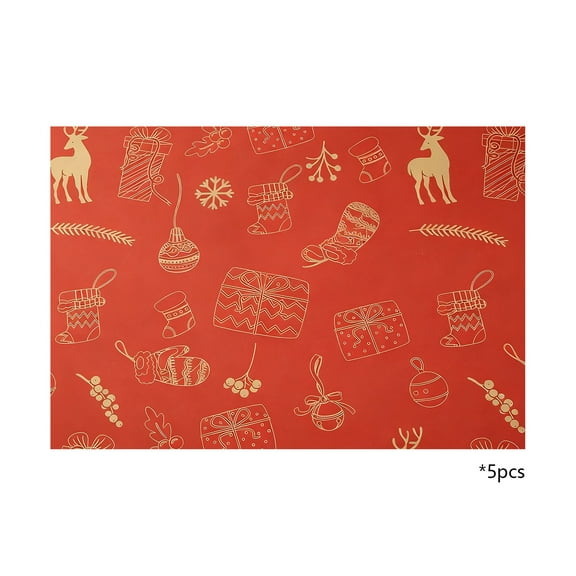A Festive Wrapping Paper Collection 5 Designs With Christmas Themes For Present Packaging Paper Build Dimensions 74 By 50 Centimeters