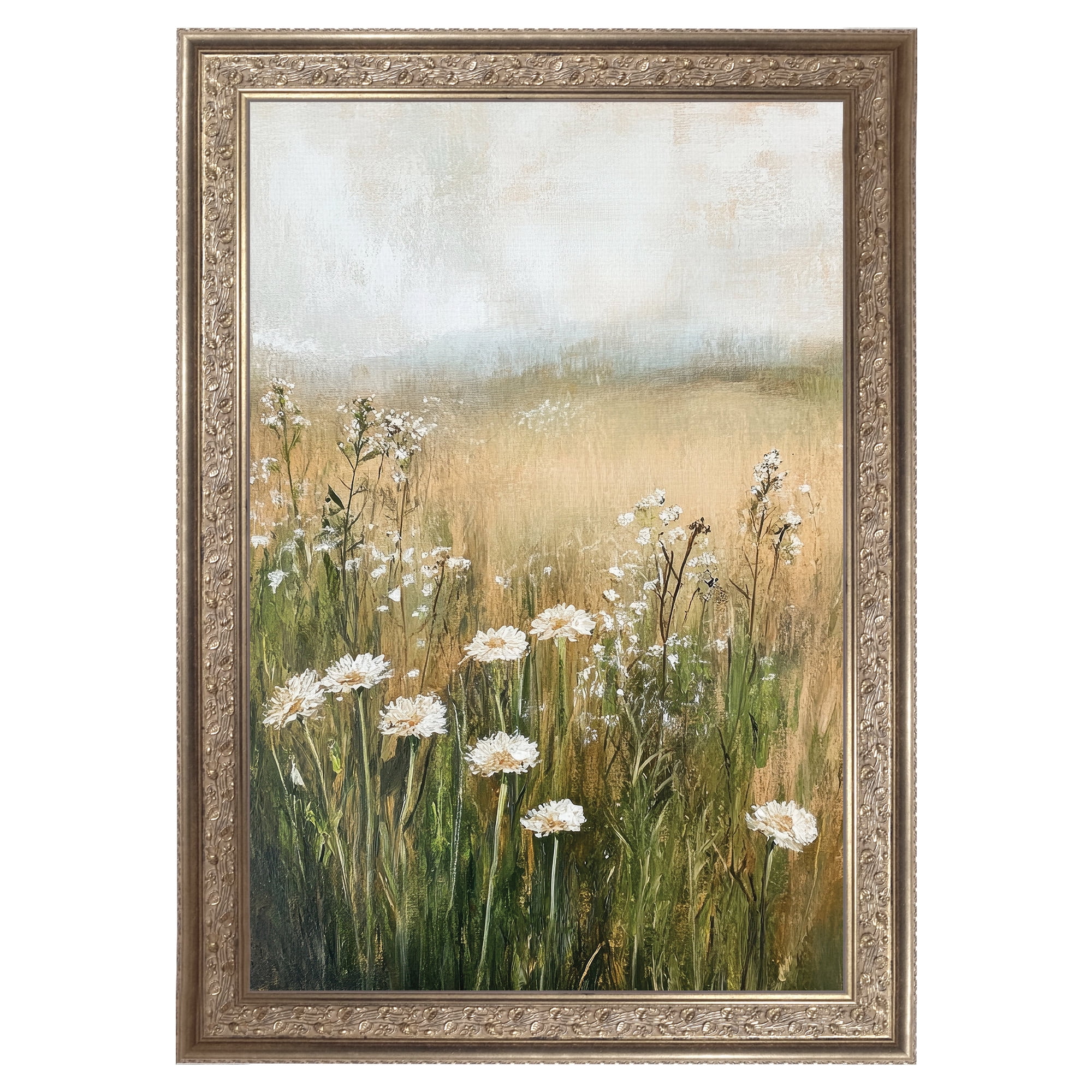 A Few White Flowers Framed Canvas