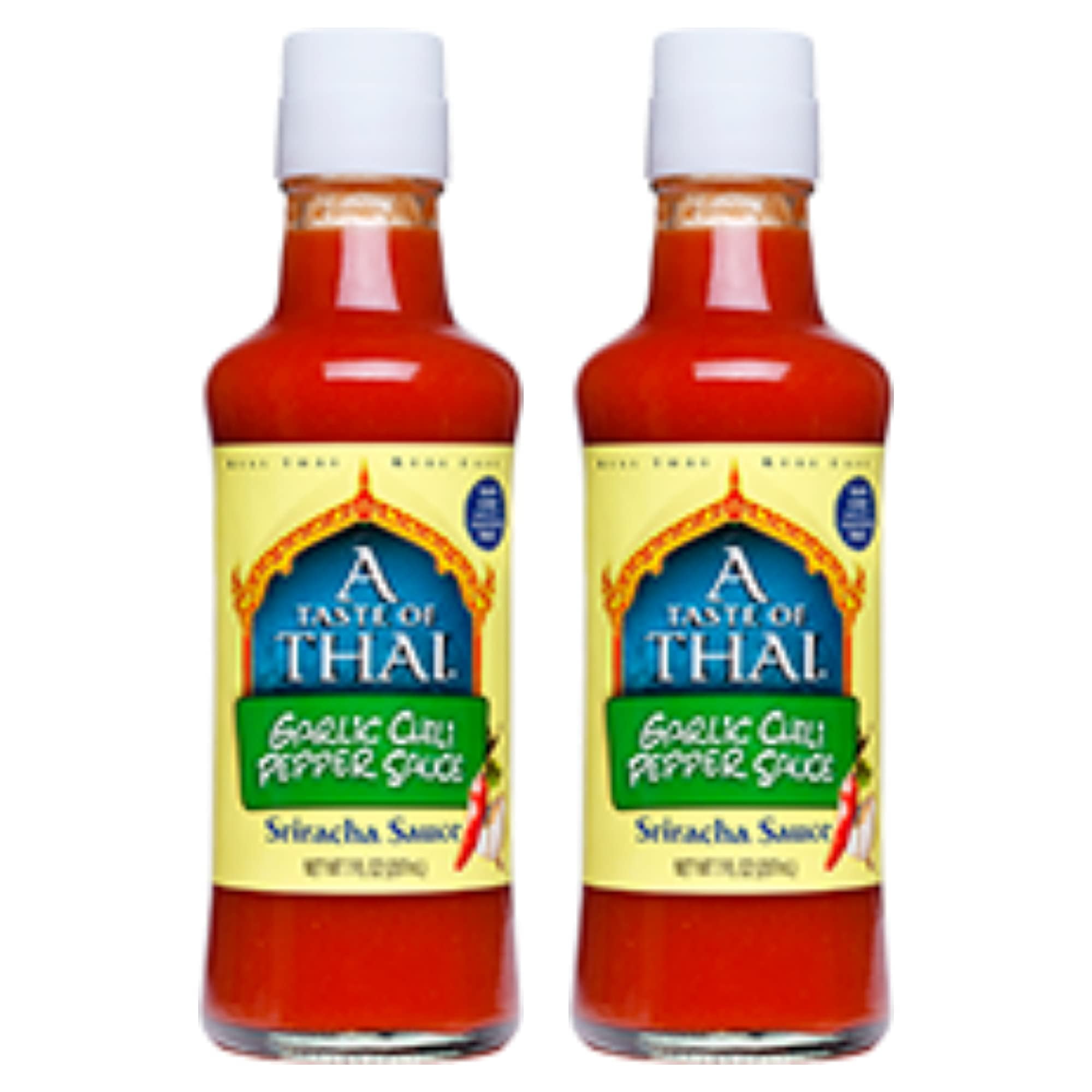 A Taste of Thai Garlic Chili Pepper Sauce (Pack of 2) 7 fl oz Bottle Sriracha Sauce for