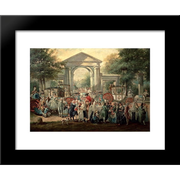 A Fiesta in a Botanical Garden 20x24 Framed Art Print by Paret y Alcazar, Luis