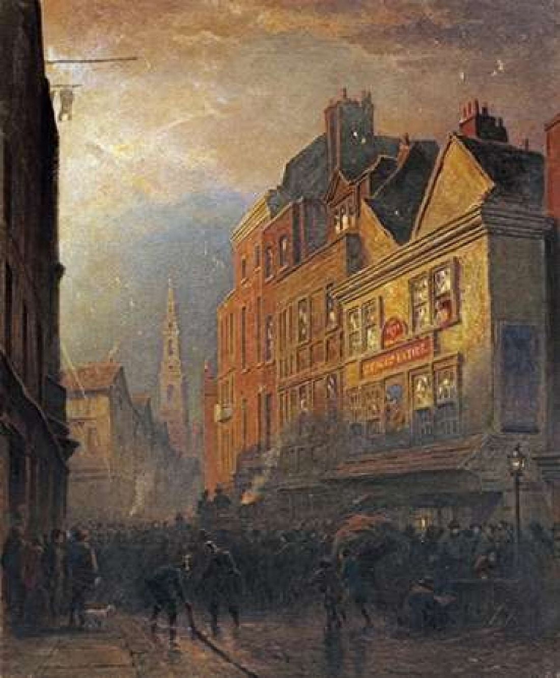 A Fire In Drury Lane Canvas Art - Henry George Hine (20 x 24)