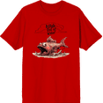 thumbnail image 1 of A Fish Out of Water Humor Adult Red Crew Neck Short Sleeve Tee-XXL, 1 of 4