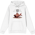 thumbnail image 1 of A Fish Out of Water Humor Adult White Long Sleeve Hoodie-Medium, 1 of 6