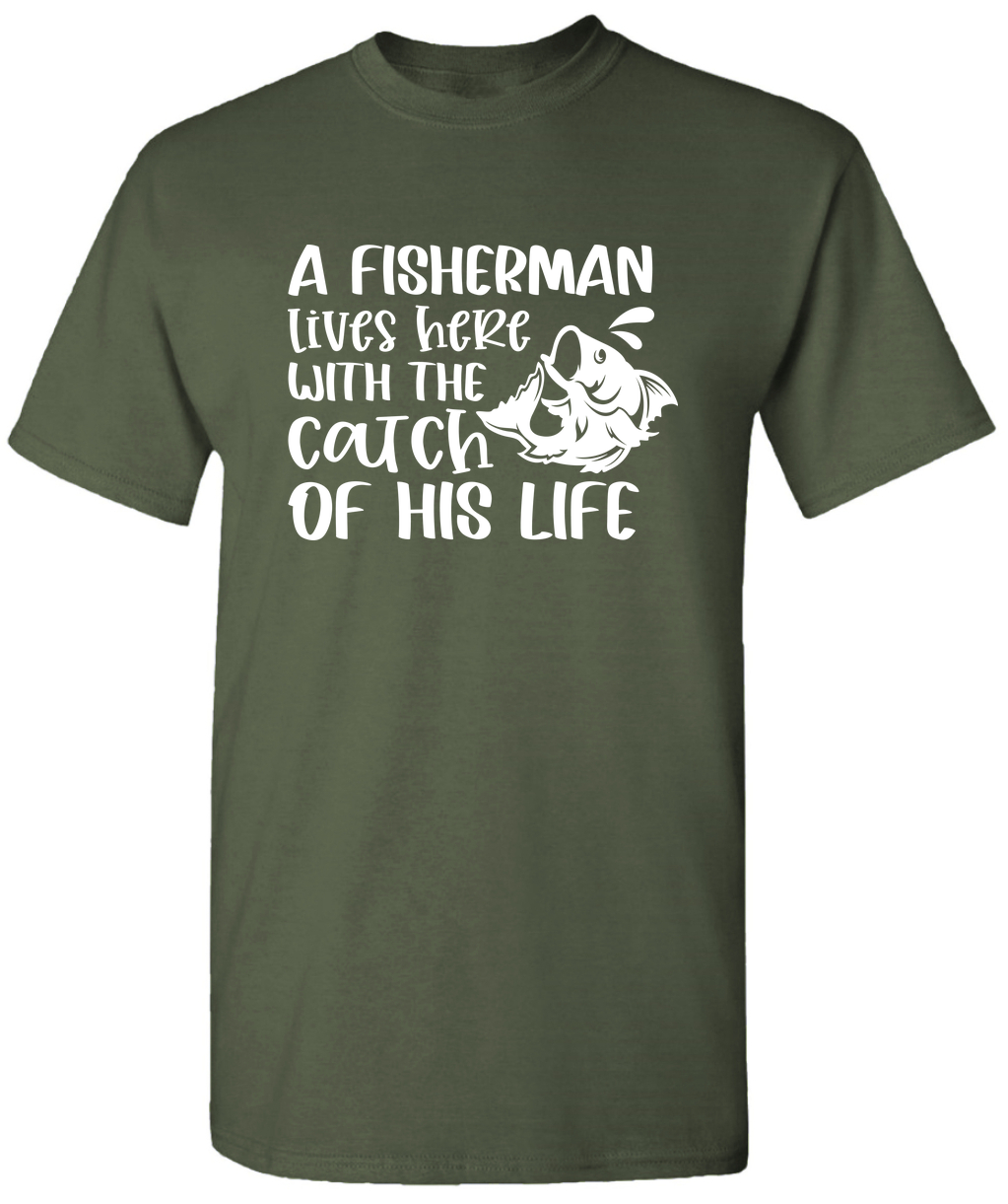 A Fisher Man Catch Funny Fishing TShirts For Dads Novelty Fishing