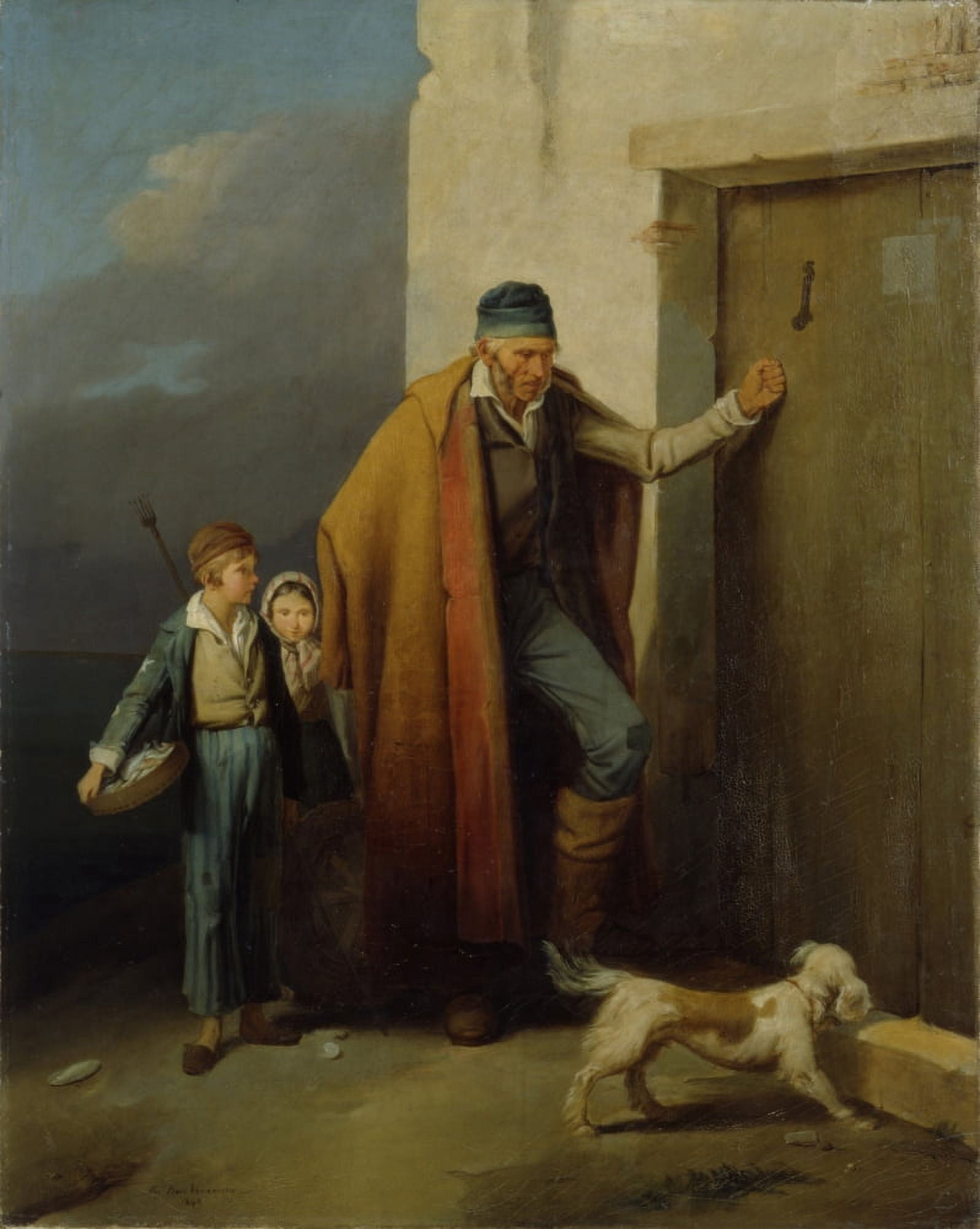 A Fisherman Coming Home By Eugenio Bosa 1835 - 1842 19Th Century Oil On Canvas - Italy Veneto Padua Civic Museum Eremitani Canvas Art - (24 x 36)