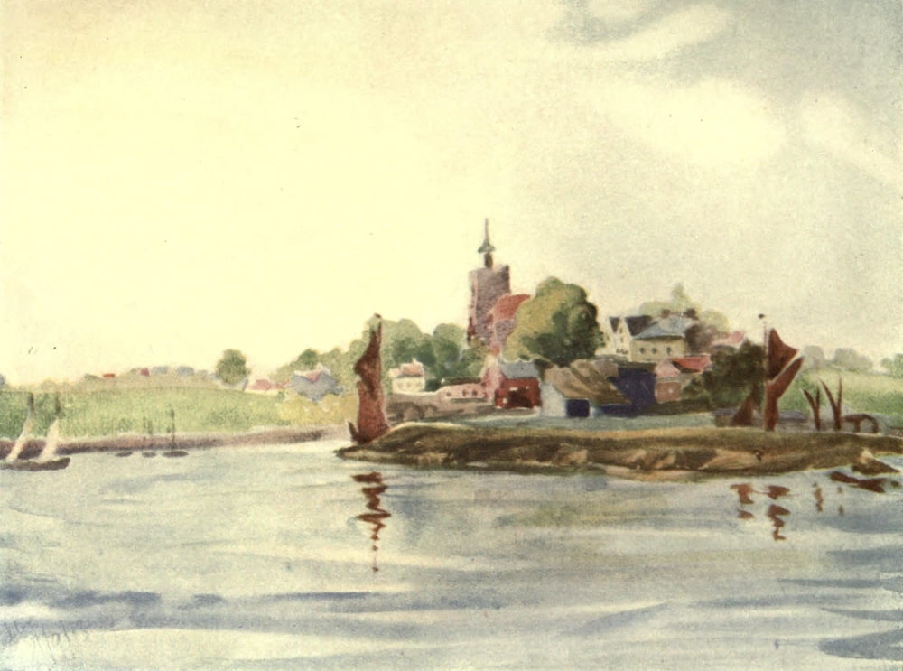 A Floating Home 1918 Maldon Essex Canvas Art - Arnold Bennett (24 x 36)