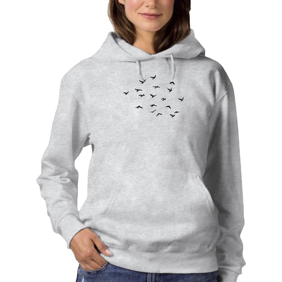 A Flock Of Flying Birds. Hoodie Women -Image by Shutterstock, Female Small
