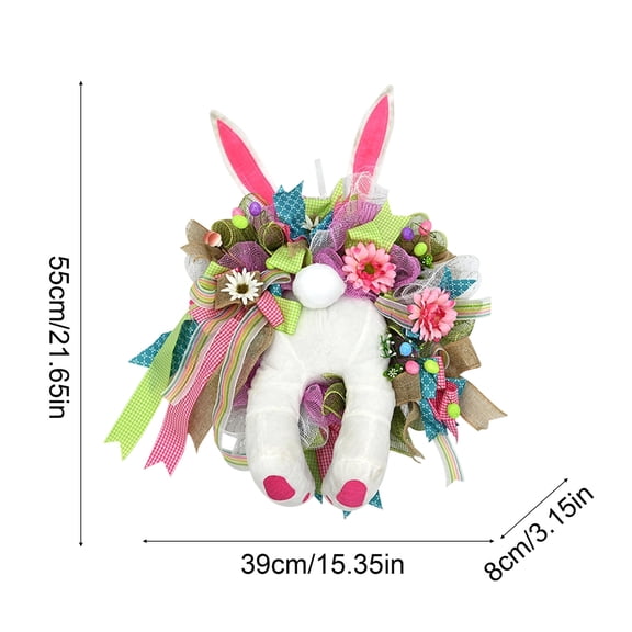 A Flocked Bunny Easter Wreath Style A Features A Cute Plush Bunny Centerpiece Surrounded By Flowers For A Traditional Easter Door Decoration