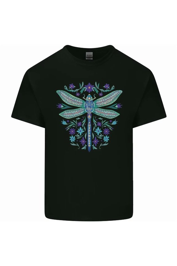 A Floral Dragonfly Mens Womens S-5XL T-Shirt