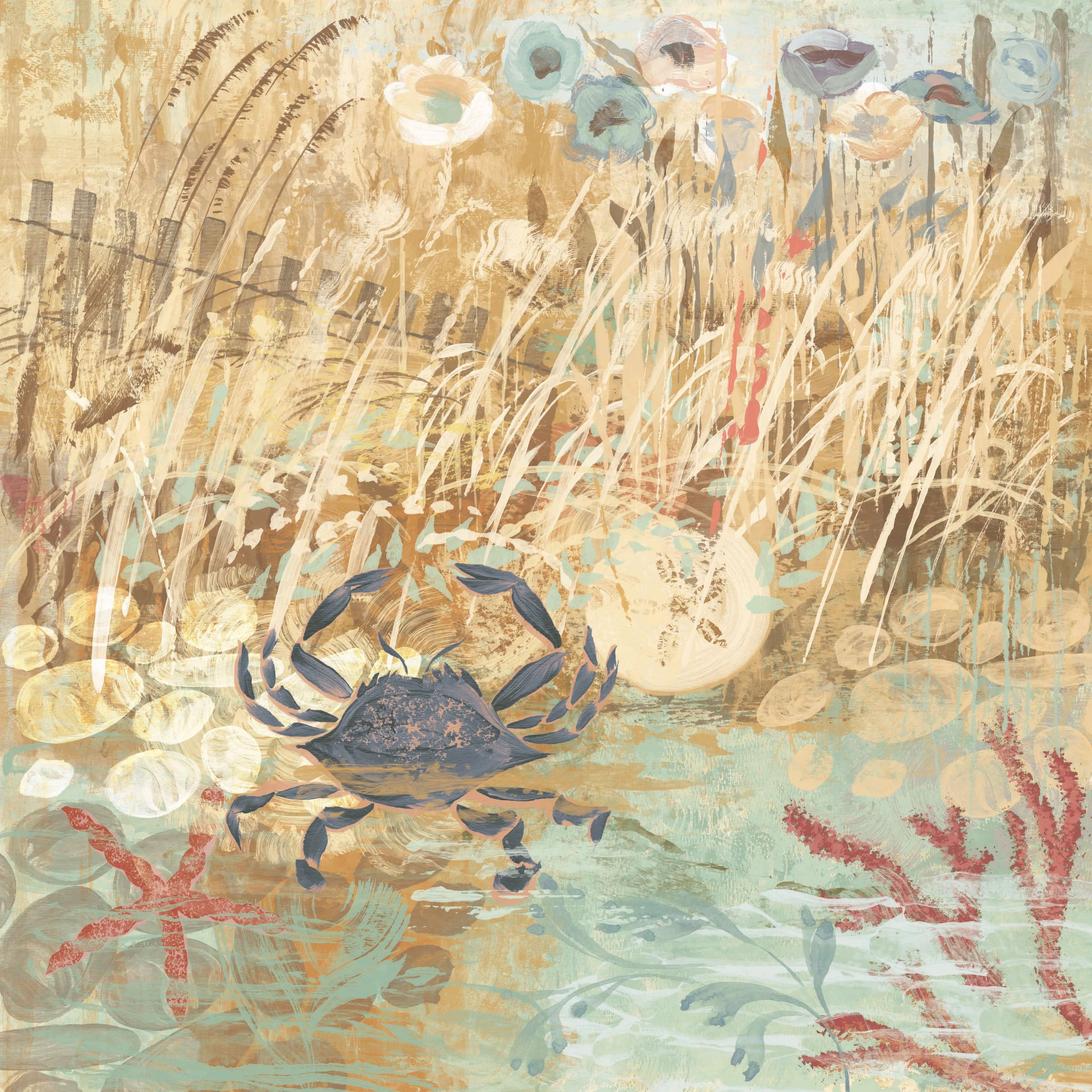 Marmont Hill 'A Floral Frenzy Coastal I' by Alan Hopfensperger Painting Print on Wrapped Canvas