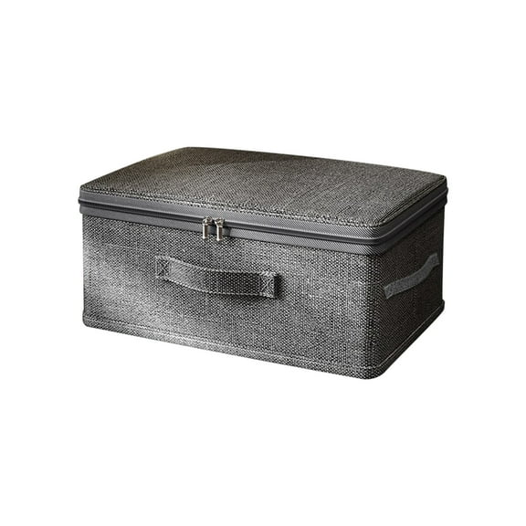 A Folding Storage Box With Lid, Cationic Fabric, Bedding Organizer And Polyester Spandex Material For Clothes, Socks And Seasonal Swap