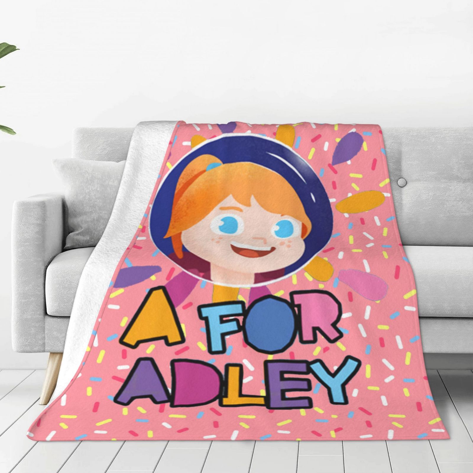 A For Adley Throw Blanket Couch Bed Sofa Soft Lightweight Warm Cozy