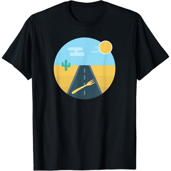 A Fork In The Road Halloween T-Shirt Black Medium