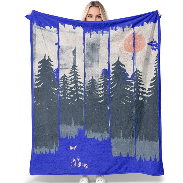 A Fox in the Wild Throw Blanket Flannel Fleece Fuzzy Picnic Throw