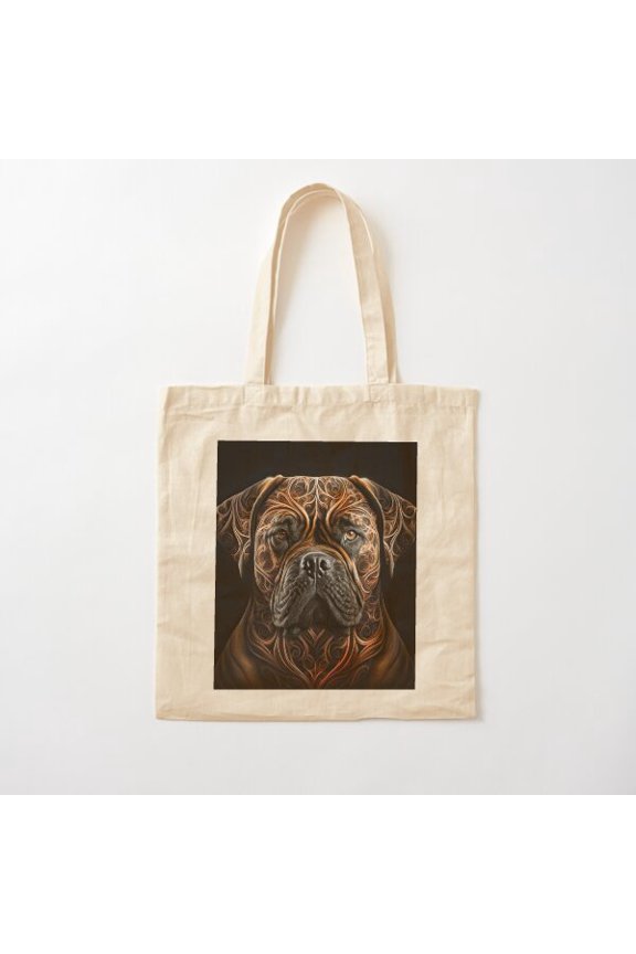 A Fractal Design Of A Bullmastiff Version 2 Canvas Tote Bags, Reusable Shopping Bag