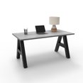 thumbnail image 1 of Serenity A-Frame Writing Office Desk for Home and Office, 60x30 with Gray Oak Top, Black Frame, 1 of 7