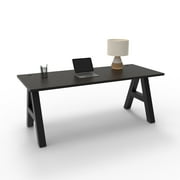A-Frame 72" Writing Desk with Black Frame, Espresso Top