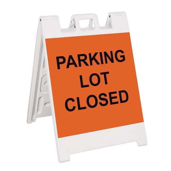 Barricade Sign, Plastic, Engineer, 36 in Height, 3 in Length, 17 lb, White