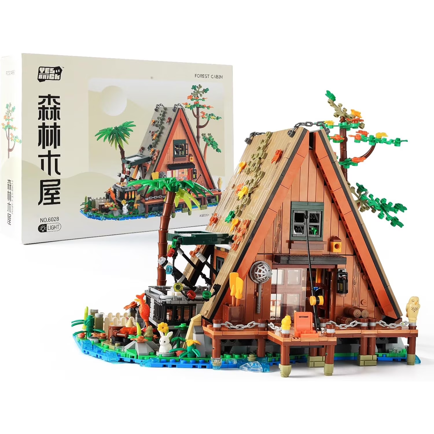 A-Frame Cabin Architecture House Building Set, Creative Cottage Model Kit for Boys & Girls