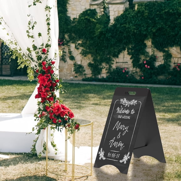 A-Frame Chalkboard Sign Large 15" x 30" Sandwich Chalkboard Double Sided Sidewalk Signs Outdoor Foldable Blackboard Menu Display for Weddings, Restaurant, Business