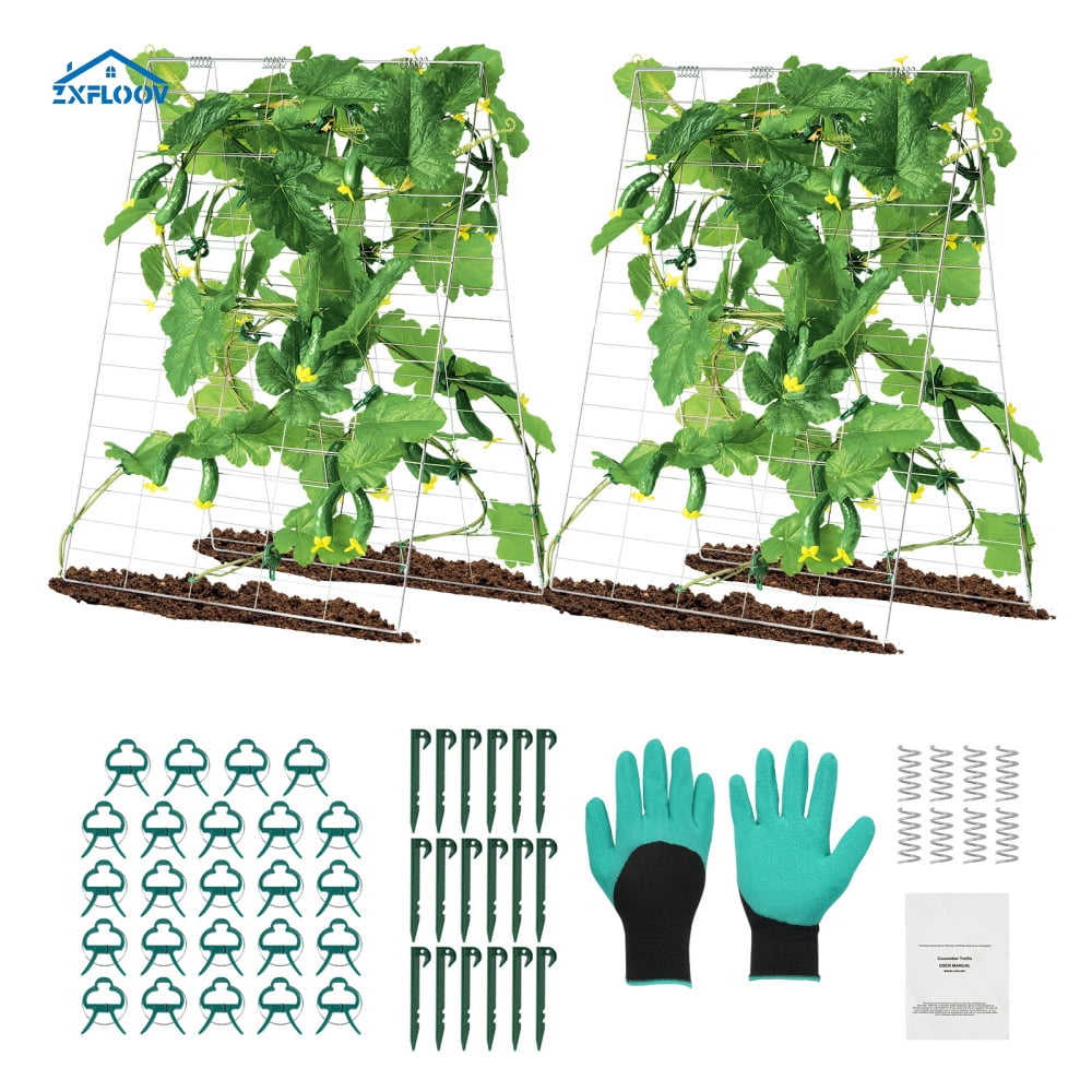 A-Frame Cucumber Trellis 35" x 55" Foldable Metal Garden Trellis