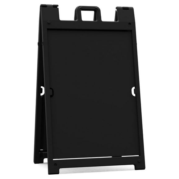 A-Frame, Portable Sidewalk Curb Sign, Black, for 24x36 Double-Sided Sign, Plasticade Signicade Deluxe
