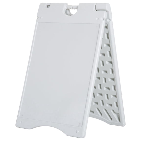 A Frame Sandwich Board Sidewalk Sign 22x28 Inches Plastic Weighted Weatherproof White