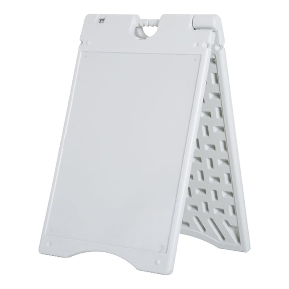 A-Frame Sandwich Board Sign 22x28, White Weatherproof Sidewalk Sign, Double Sided Folding Display for Business, Menu, Advertising
