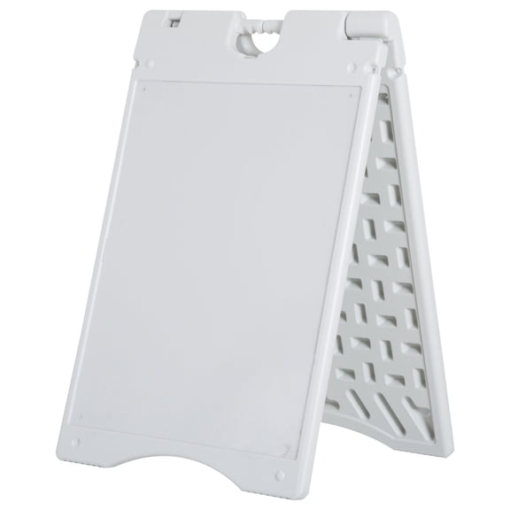 , A Frame Sandwich Board Signs Outdoor 22" x 28" Sidewalk Sign with Weighted Tank & Weatherproof Design, White, White ,Hdpe ,