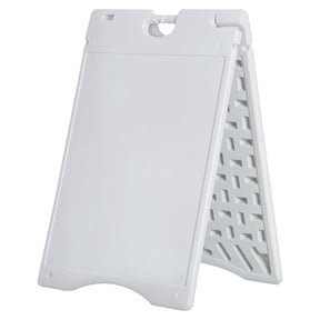 A Frame Sandwich Board Signs Outdoor 22" x 28" Sidewalk Sign with Weighted & Weatherproof Design, White