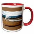 thumbnail image 1 of 3drose, a Framed on Top and Bottom Image of Geysers in Yellowstone, 11oz Two-tone Red Mug, 1 of 6