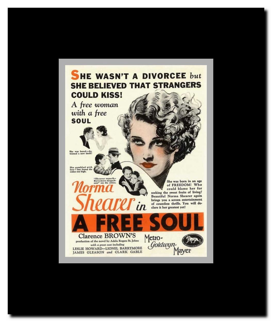 A Free Soul Framed Movie Poster