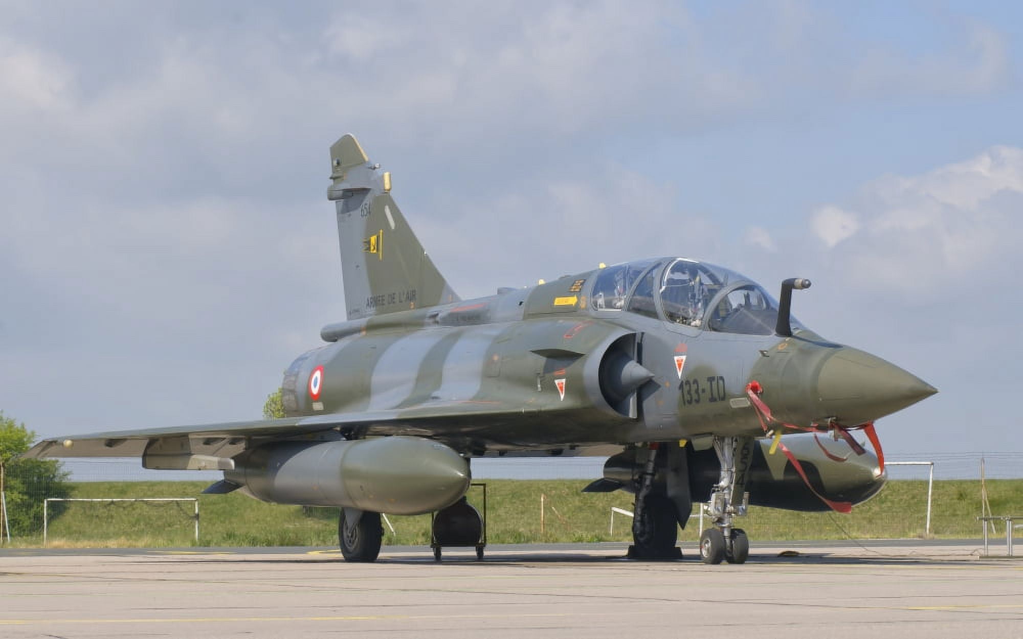 A French Air Force Mirage 2000C at Nancy Air Base France Canvas Art - Giovanni CollaStocktrek Images (36 x 23)