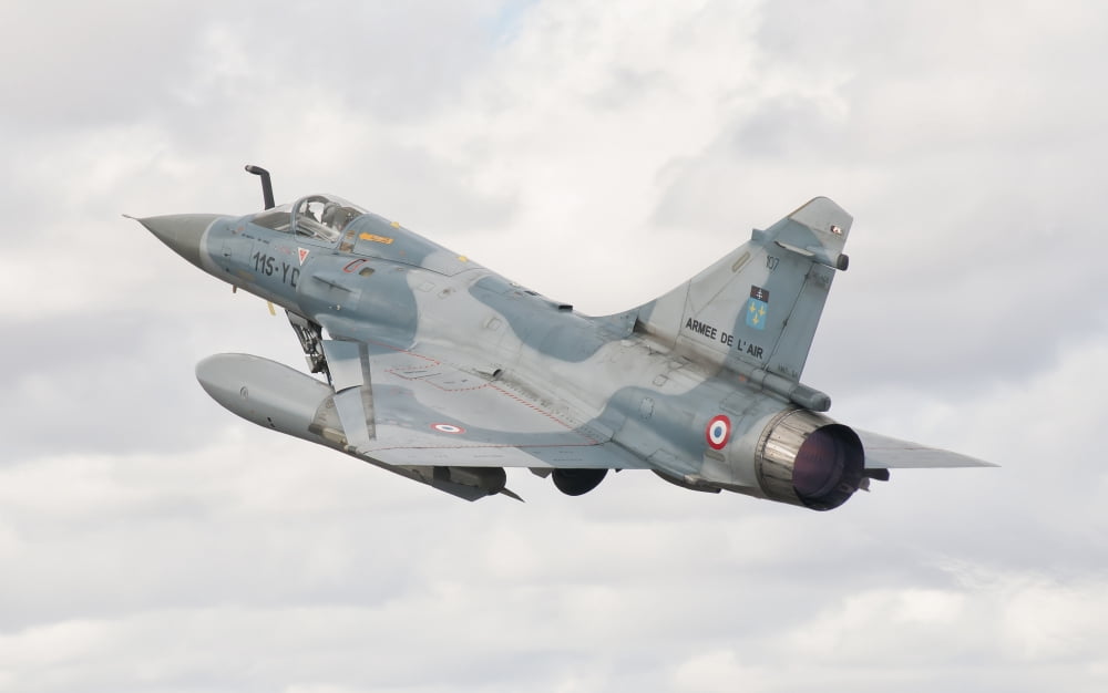 A French Air Force Mirage 2000C during TLP in Spain Canvas Art - Giovanni CollaStocktrek Images (18 x 11)