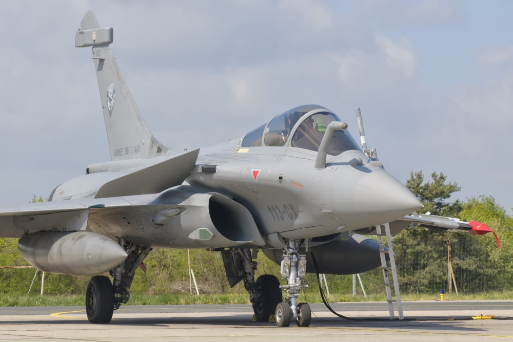 A French Air Force Rafale jet during Exercise Green Shield Canvas Art - Giovanni CollaStocktrek Images (17 x 12)