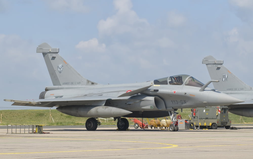 A French Air Force Rafale jet during Exercise Green Shield Canvas Art - Giovanni CollaStocktrek Images (18 x 11)