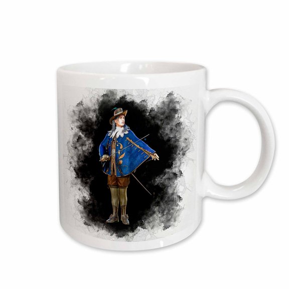 3drose, a French Musketeer Preparing for Battle with a Sword, 11oz Mug
