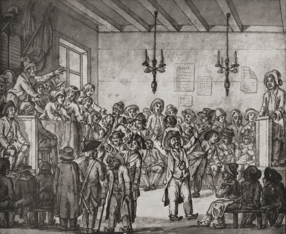 A French Revolutionary Committee In Session After The Drawing By Louis-Ren Canvas Art - Ken Welsh Design Pics (15 x 12)