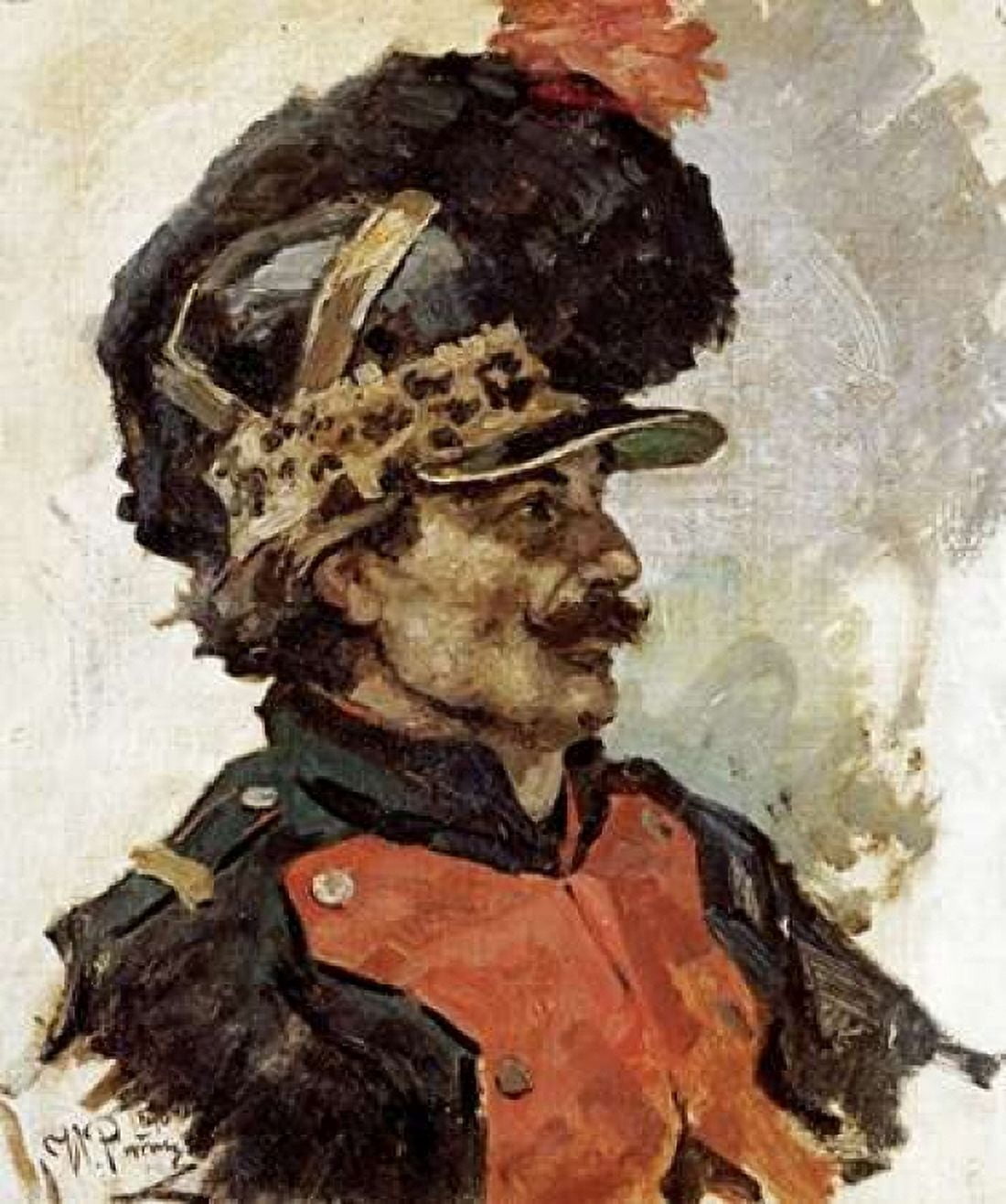 A French Soldier Canvas Art - Elia Efimovich Repin (24 x 24)